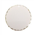 1 1/4" White Full Color Round Scalloped Edge Pendant